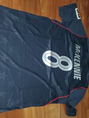 Navy Soccer Jersey with 'McKennie' and Number 8